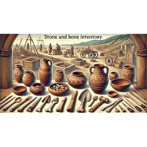 Каменный и костяной инвентарь: посуда, статуэтки