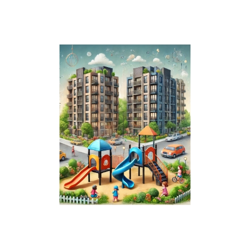 Виды детских площадок при многоквартирных жилых домах и принципы их проектирования