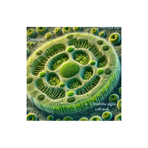 Хлорелла под микроскопом