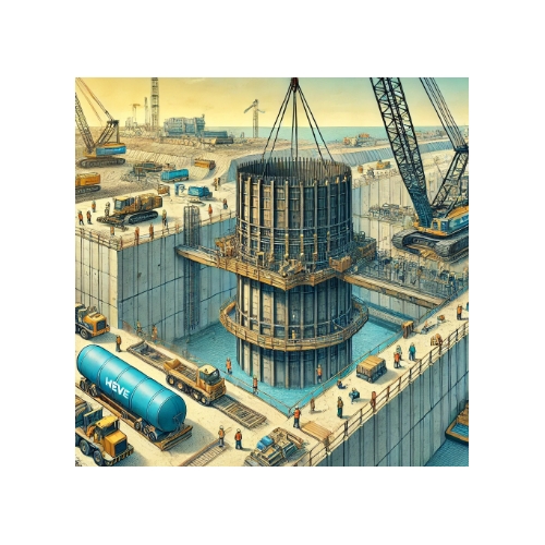 Возведение сооружения способом опускного колодца