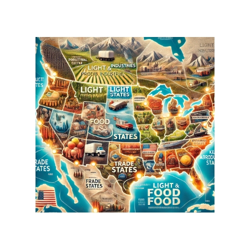 География легкой и пищевой промышленности в США