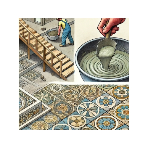 Использование полимерцементного бетона при устройстве мозаичных полов