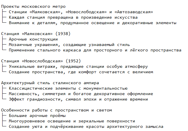 Основные работы и их архитектурные особенности