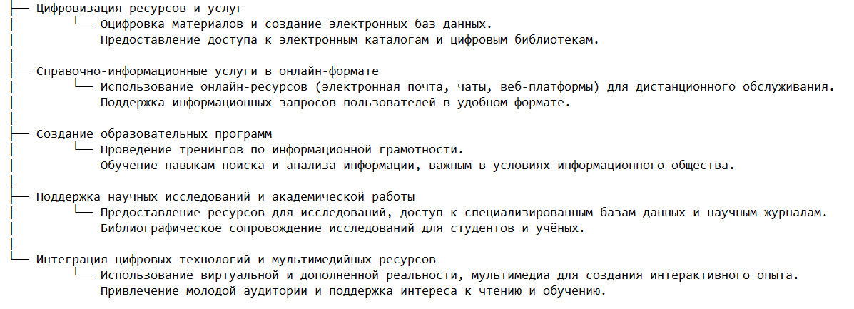 Основные направления работы библиотек в современных условиях
