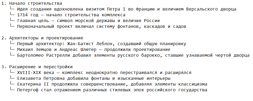 История создания дворца