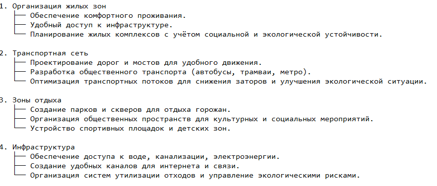 Градостроительство: структура и планирование городов