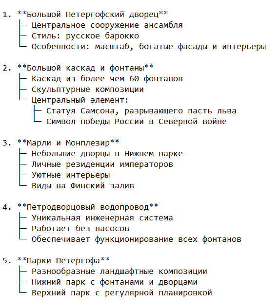 Знаменитые сооружения Петергофа