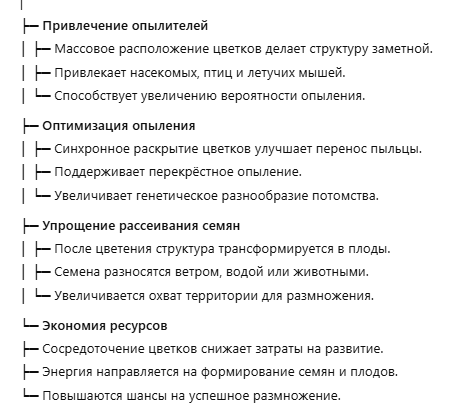 Функции соцветий